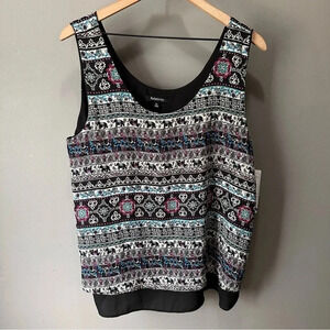 RELATIVITY ELEPHANT PRINT TANK TOP NWT XL